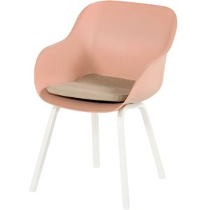 Hartman - Le Soleil - Dining Tuinstoel - Wit Frame - Kuip Pink - Taupe Kussen