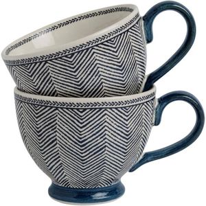 Laura Ashley Giftset 2 Mokken Edwin Blue 43 cl. -  Mokken & bekers - Huishoudelijk