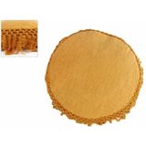 Kussen "Lola" oker  stof rond 40x40x2cm -  Sierkussen  - Specialist in Tuinmeubelen