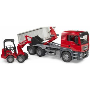 Bruder, miniatuurauto van de MAN Tgs Vrachtwagen met Container, Rood