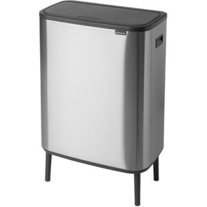 Brabantia Bo Touch Bin Hi Prullenbak - 2 x 30 liter - Afvalscheiding - Matt Steel Fingerprint Proof