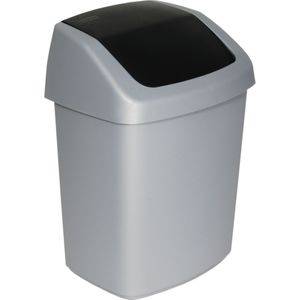 Curver swing bin 15 liter zilver/antraciet