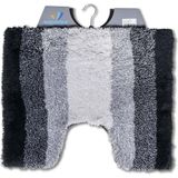 Wicotex - Toiletmat regenboog Zwart - Antislip onderkant - WC mat met uitsparing - Afmeting 50x60cm