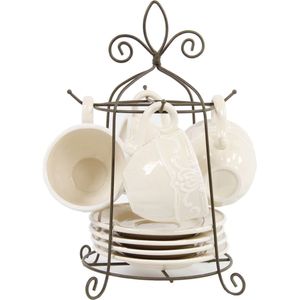kop&schotel set 4 met standaard creme -  Mokken & bekers - Huishoudelijk