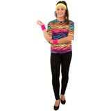 Jaren 80 & 90 Kostuum - Regenboog Trotse Strepen - Extra Small - Carnaval Kostuum - Heren - Dames