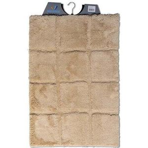 Wicotex - Badmat ruit Taupe - Antislip onderkant - Afmeting 60x90cm