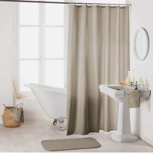 Livetti Douchegordijn met Ringen - Shower Curtain 180 x 200 - Taupe
