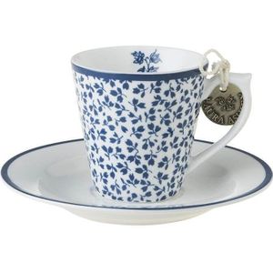 Laura Ashley kop en schotel espresso Floris 9 cl -  Mokken & bekers - Huishoudelijk