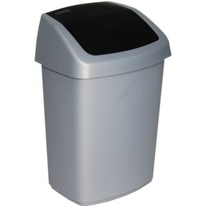 Curver swing bin 25 liter zilver/antraciet