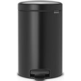Brabantia - NewIcon - Prullenbak - Matt Zwart - Metaal - 12L