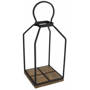 Etagere "Mike" S naturel/zwart hout/metaal 13x13x33cm