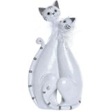 Decoratief figuur DKD Home Decor 15 x 10 x 29 cm witte katten romantisch