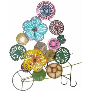 Wanddecoratie Alexandra House Living Multicolour Metalen Bloemen 8 x 132 x 112 cm