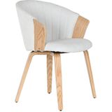 Keukenstoel Home ESPRIT Wit Polyester Hout 60 x 57,5 x 79 cm