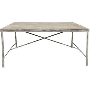 Eettafel Home ESPRIT Wit IJzer Mangohout 160 X 90 X 80 cm