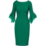 Knielanges Cocktailkleid 'Knit Crepe Tiered Sleeve Dress'