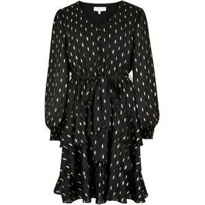 Gold Foil Spot Tiered Mini Dress ' '