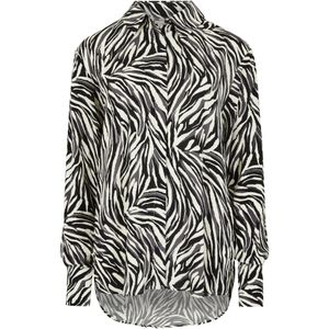 Zebra Print High-Low Shirt ' '
