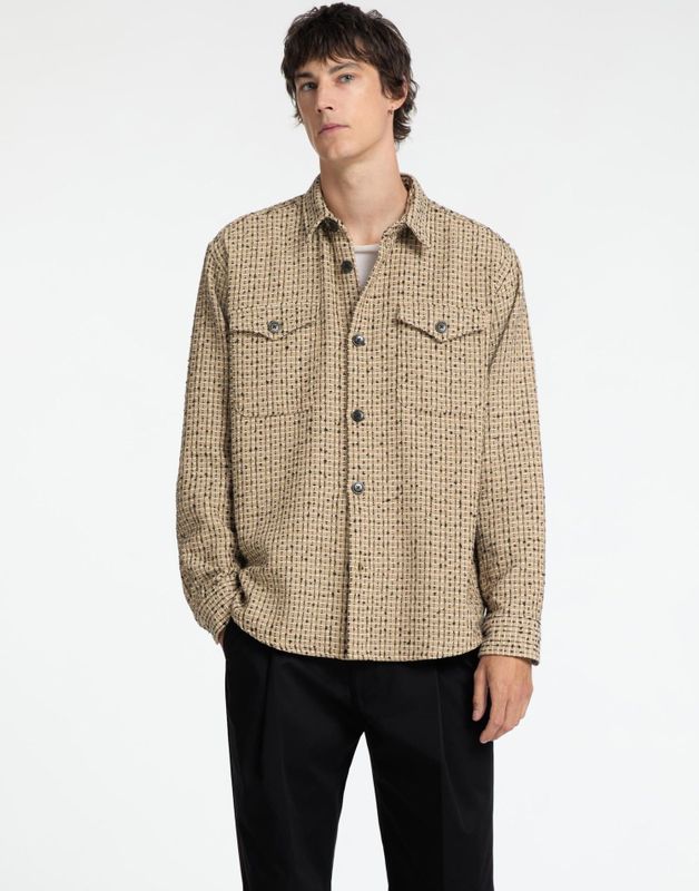 Boxy Fit Bouclé Overshirt