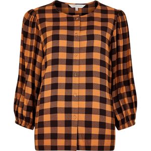 Gingham Check Balloon Sleeve Blouse ' '
