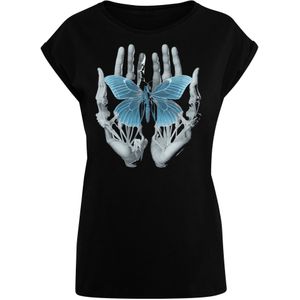 T-Shirt 'Skelett Hände Schmetterling'