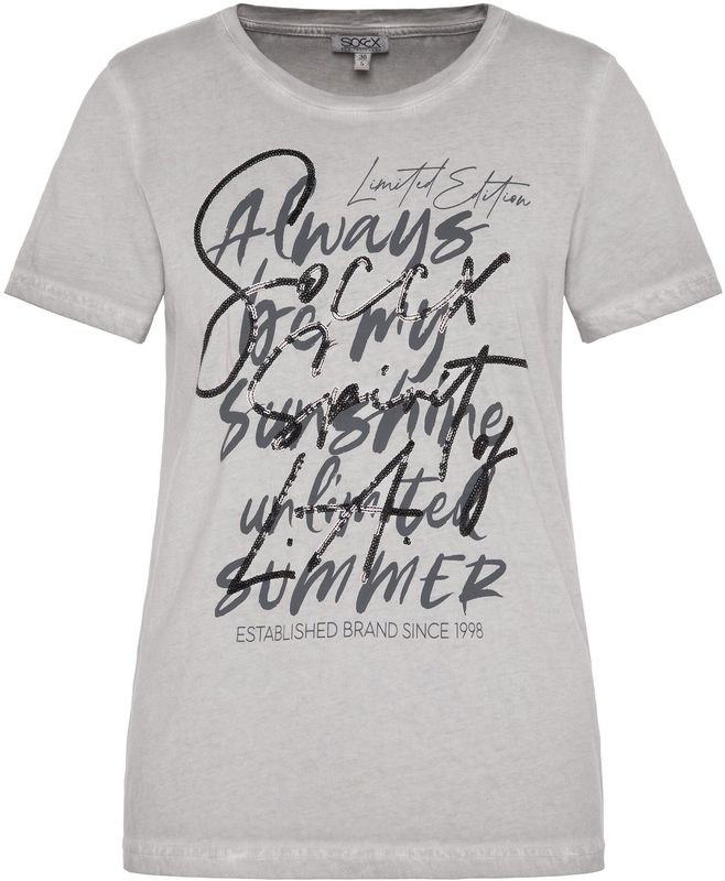 T-Shirt Inside Oil Dyed mit Pailletten-Wording