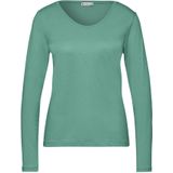 Shirt mit gerundetem V-Neck