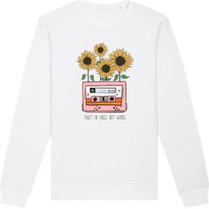 Sweatshirt 'Flower trust in vibes not words retro'