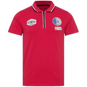 Poloshirt aus Pikee mit Zipper und Patches