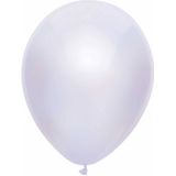 100 Metallic witte ballonnen 30cm