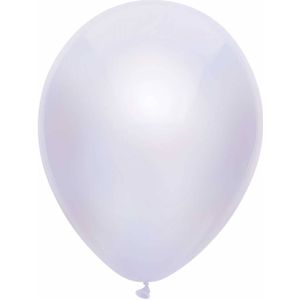 100 Metallic witte ballonnen 30cm