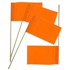 Oranje zwaaivlaggetjes papier - 50 stuks
