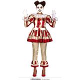 Killer Clown Kostuum Dames Goud/Rood