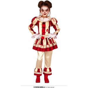 Enge Clown Kostuum Meisje Goud/Rood