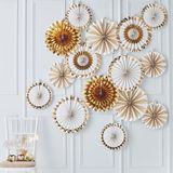 Paperfans Goudfolie-Wit Gold Glamour Backdrop set (15st)