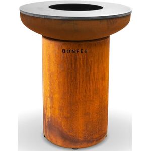 BonFeu BonBiza Corten - CortenStaal - Buitenkoken - Plancha Bakken - Plancha BBQ - 80x80x100 cm