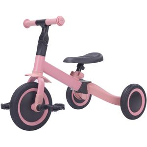 Topmark 4 in1 Driewieler - Loopfiets - Balance Bike - Kaya - Roze