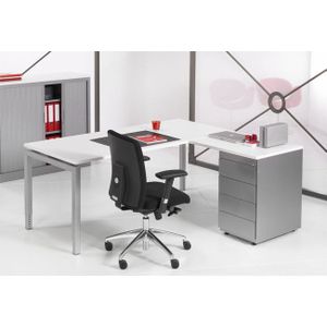 Luxe bureau met ladeblok Alu 180x160cm