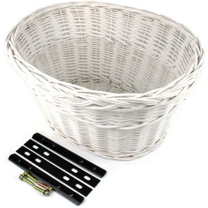 Rieten Fietsmand - Wit