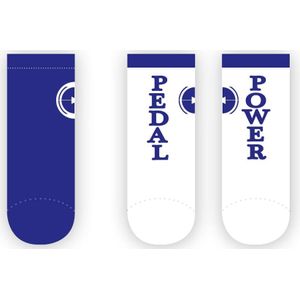 Rueda Festival Pedal Power Fietssokken - Blauw/Wit