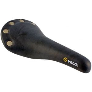 Velo - Plush 1221 Vintage Zadel - Zwart - Gel-Schuim - Verchroomde Stalen Rails
