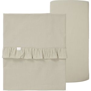 Wieglaken en hoeslaken set ruffle Faro
