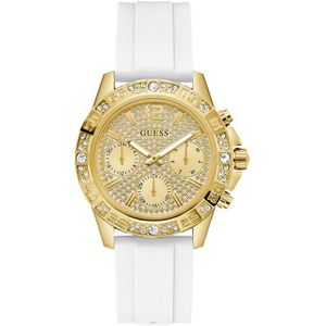 Guess - Majesty - Dameshorloge - Goud - RVS - Wit - Silicoon
