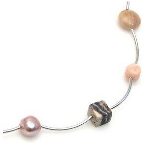 Luna-Pearls Collier met edelstenen + gekweekte parels