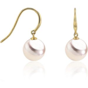 Luna-Pearls - 310.0830 - Oorhaken - 750/-Wit goud met Akoya gekweekte parel en Diamanten