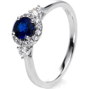 Luna Creation - Dames Ring - 750/- 18 karaat - Diamant - Saffier - 1F783W853-2 - Ringmaat 53
