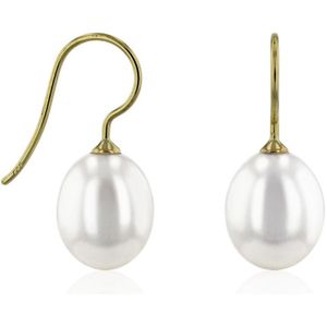 Luna-Pearls - 311.0686 - Oorbellen - Zoetwater gekweekte parel 9.5-10mm - 14K geelgoud