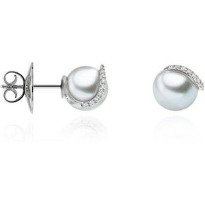 Luna-Pearls - 312.1619 - Oorbellen - 585/-Wit goud met Zoetwater gekweekte parel