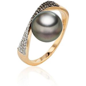 Luna-Pearls - 005.1076 - Ring - 750/-Roze goud met Zoetwater gekweekte parel