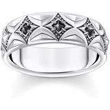 Thomas Sabo - Ring - Zwart - Zilver - Zirkoon - Gezwarte Textuur